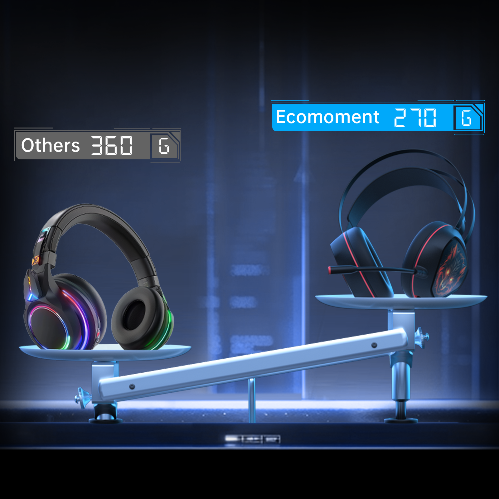 Ecomoment Wired Gaming Headset With RGB Light and Surround Sound photo 4