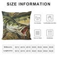 thumbnail image 5 of SHANXI Bass Fish Pike Fish Fishing Rod Throw Pillow Covers for Fishing Lover,Retro Wooden Branches Decorative Pillowcases,Rustic Farmhouse Cushion Cases 12x12in, 5 of 5