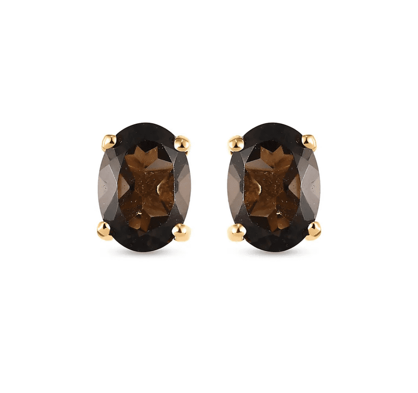 Smoky Quartz Lever Back Earring, Oval Shape Art deco Smoky Quartz Earring, Solitaire Earring, Silver 925 Earring, Woman Stud, Gift For her