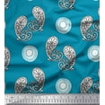 thumbnail image 1 of Soimoi Blue Cotton Voile Fabric Floral & Paisley Fabric Prints By Yard 56 Inch Wide, 1 of 3