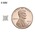 thumbnail image 5 of Precious Stars 14K Yellow Gold Cubic Zirconia 4-mm Princess-cut Screwback Earring Studs, 5 of 6