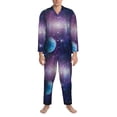 thumbnail image 3 of Sikiie Planets Stars And Galaxies1 Mens Pajama Set, Soft Warm Long Sleeve Sleepwear, Cozy Button-Down Pjs for Men-XX-Large, 3 of 7