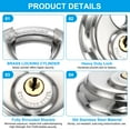 thumbnail image 4 of Round Disc Lock 2-2/5", Heavy Duty Stainless Steel Rustproof Keyed Alike Discus Padlock Waterproof Storage Unit Locks with 2 Keys for Outdoors Garages Fence Sheds, Silver, 4 of 6