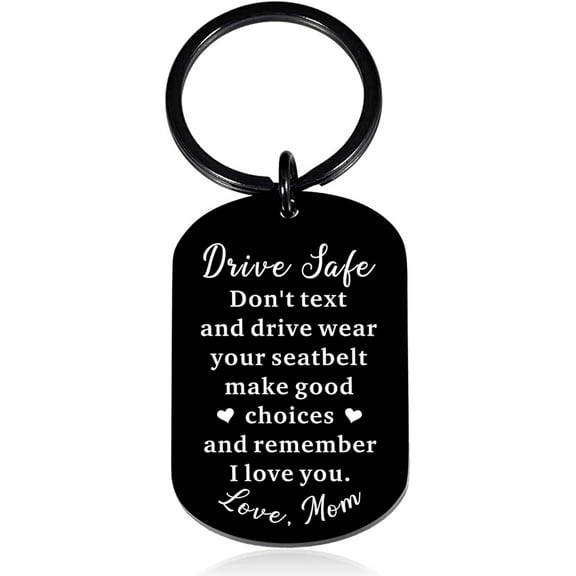 Cool Gifts for 18 Year Old, Drive Safe Keychain Birthday Gifts for Son Daughter from Mom Dad, Graduation Gift, Son Daughter New Driver Keychain, 21st Birthday Gift for Him Her