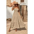 thumbnail image 4 of PRETTYGARDEN Women's Summer Maxi Dress Casual Boho Sleeveless Spaghetti Strap Smocked Tiered Long Beach Sundresses, 4 of 7