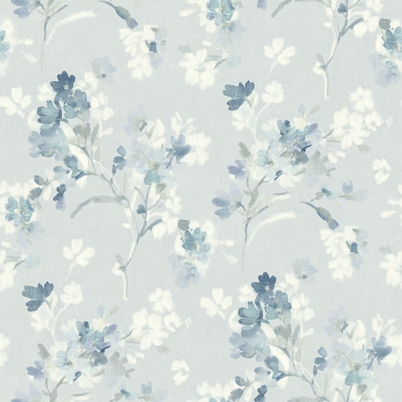 Chesapeake Azalea Light Blue Floral Branches Wallpaper