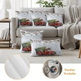 thumbnail image 6 of Christmas Truck Outdoor Pillow Covers 16"x16" Set of 2,Waterproof Throw Pillow Covers for Patio Furniture,Xmas Tree Branch Red Balls Snowflake Rustic Decorative Cushion Pillowcases for Garden Sofa, 6 of 9