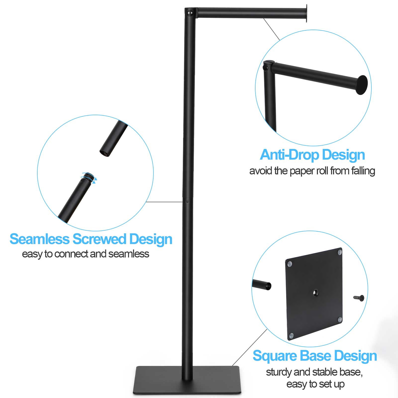 Freestanding Floor Toilet Paper Holder Toilet Paper Dispenser Metal