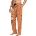 thumbnail image 5 of FREEAMG Men's Pajama Pants with Pockets Sleepwear Lounge Pants Stretch Casual Monkey Orange Cute, 5 of 7