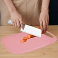 thumbnail image 6 of Reversible Plastic Chopping Board with Easy Grip Handle & Juice Grooves, Dishwasher Safe Kitchen Cutting Board for Meat, Veggies & Meal Prep(Pink),Ccwuwei, 6 of 7
