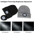 thumbnail image 6 of MAMOWEAR Winter Beanie Hat with led Light for Women Men Dad Father USB Rechargeable Hand-Free 4 LED Headlamp Cap, 6 of 8