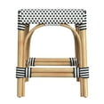 thumbnail image 4 of Home Square 18" Rattan Rectangular Dining Stool in White & Black - Set of 3, 4 of 7