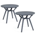 thumbnail image 1 of Gymax 2 Pcs Table d'Appoint d'Extérieur 20 Pieds' Table d'Appoint Ronde de Rangement Table d'Extrémité Résistante aux Intempéries Gris, 1 of 10