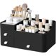 thumbnail image 1 of YBQF Makeup Organizer for Vanity,Large Countertop Organizer with Drawers,Dresser Bathroom Cosmetics Organization and Storage for Perfume Skin Care Nail Polish Brushes Eyeshadow Lipstick(Blac, 1 of 5