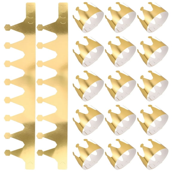 WHAMVOX 24pcs Paper Reflective Crown Party Hats Elegant and Lightweight Crown Headwear for Birthday Parties Photo Booth Props Party Favors Celebration