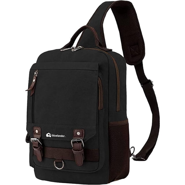 Mochila Cruzada Bluelander Impermeable. Negro