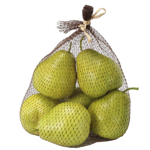 Artificial Green Pears Decorative Faux Fruit Set of 6