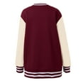thumbnail image 5 of DHFJKG Womens Baseball Jacket Color Block Long Sleeve Button Up Lightweight Striped Varsity Jackets Versatile Coat, 5 of 9