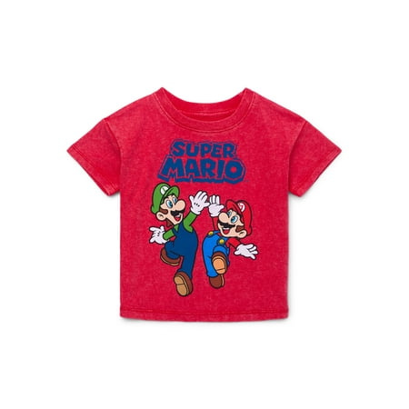 Super Mario Bros. Toddler Graphic Crewneck Tee with Short Sleeves Sizes 12M-5T Super Mario Bros. Toddler Graphic Crewneck Tee with Short Sleeves Sizes 12M-5T