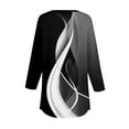 thumbnail image 5 of Xyxonk 3/4 Length Sleeve Womens Tops Casual Color Block Printed Shirts Oversized V-Neck Tunic Tops Summer Three Quarter Length T Shirt Clothes Ladies V Neck Tunic Tops Black M, 5 of 5