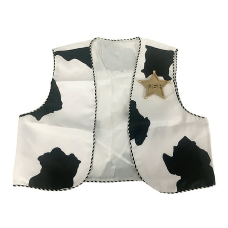 Woody Cow Print Vest Adult Costume Toy Story Movie Cosplay Sheriff Cowboy
