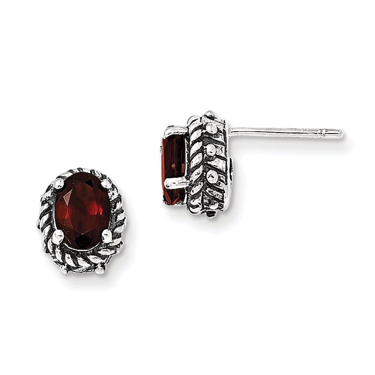 Sterling Silver Garnet Earrings