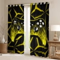 thumbnail image 2 of Manfei Teens Gamepad Blackout Curtains Set of 2 (52x84 Each),Modern Gamer Window Curtains,Yellow Black Curtains and Drapes,Ultra Soft Home Decor, 2 of 6