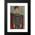 thumbnail image 2 of Amedeo Modigliani 17x24 Black Modern Framed Museum Art Print Titled - Girl Standing in Black Pinafore (1918), 2 of 5