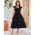 thumbnail image 2 of Vestido midi GRACE KARIN Summer 2025 A-line negro para mujer, 2 of 8
