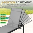 thumbnail image 6 of SUNCROWN Aluminum Outdoor Chaise Lounge Chair - 5-Position Adjustable Recliner with Full Flat Tanning Mode, Portable Design for Poolside, Patio, Deck, Backyard, Lawn & Beach, 1 Piece-Grey, 6 of 9