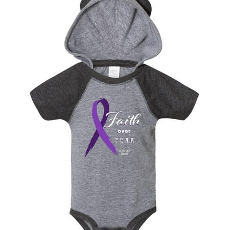 

Inktastic Testicular Cancer Awareness Faith over Fear Gift Baby Boy or Baby Girl Bodysuit