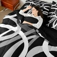 thumbnail image 4 of Manfei Retro Stripes 7-Piece Twin Bedding Sets for Teens Boys Girls,Black White Grey Bedding Comforter Set,Geometric Lines Breathable Sheet Sets,Lightweight Room Decor,Reversible, 4 of 8