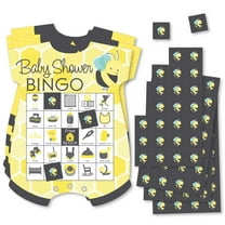 Big Dot of Happiness Honey Bee - Picture Bingo Cards and Markers - Baby Shower Shaped Bingo Game - Set of 18