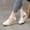 White, variant on SMihono Sandals Womens Summer Plus Size Womens Closed Toe Wedges Shoes Platform Slingback Mid Low Heel Canvas Dress Sandals Slipper On Clearance
