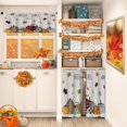 thumbnail image 2 of Fall Pimpkin Kitchen Window Curtains Valance and Tier Set 36 Inch, Autumn Leaves Leopard Plaid 3 Piece Window Treatment Tiers for Living Room Bedroom Kitchen Decor Drapes, 2 of 6