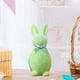 thumbnail image 5 of Mini figura de conejo flocado, estatua de conejito, adorno decorativo de animal, pieza central Verde, 5 of 7
