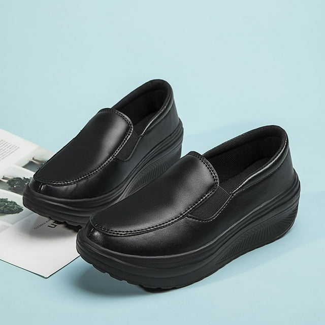 LSLJS Chaussures de Marche Légères et Souples à Bout Rond à Semelle Compensée Unies pour Femmes, Espadrilles Décontractées, Espadrilles pour Femmes