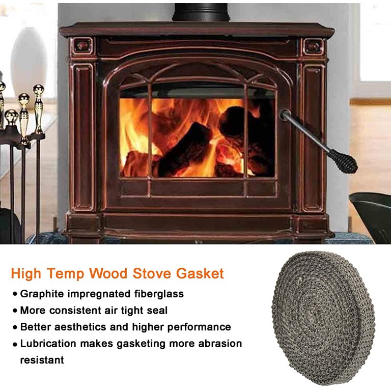 Stanbroil Graphite Impregnated Fiberglass Flat Rope Seal Gasket Replacement  for Wood Stoves - 5/8 x 1/8 x 84 - Walmart.com