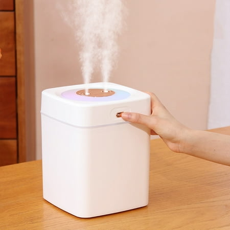 

Gnmfd USB Humidifier with Light Quiet Cool Mist Humidifier for Bedroom and Office Plants Easy To Clean- 3000mL Large Capacity Portable White