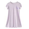 thumbnail image 1 of Yanlir Robe de Princesse Sans Manches Imprimée pour Fille Tenue de Fête à la Mode Respirante Col Rond, Tenue Décontractée Mignonne pour Enfants (Violet 1,10-11 Ans), 1 of 3