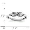 thumbnail image 4 of Sterling Silver Rhodium Plated Diamond Infinity Ring (Size 7) Made In India qr4871-7, 4 of 5