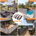 thumbnail image 2 of 3' x 10'  Stripe Fence Privacy Screen, Windscreen Heavy Duty Commercial Grade 185 GSM with Zip Tie& Double Stitched Seam for Deck, Patio, Backyard, Outdoor Pool, Porch, Railing, 2 of 5