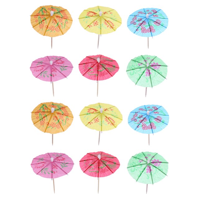 288 Uds. Para paraguas pequeños de cóctel, adornos pequeños para paraguas, adornos para postres (colores mezclados)