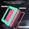 thumbnail image 3 of FIEWESEY For Lenovo Tab P11 11.5 Gen 2 2023 (TB-350FU/TB-350XU) Case, Rugged Heavy Duty Shockproof Cover with Hand Strap Shoulder Strap for 11.5 inch Lenovo Tab P11 2nd Generation - Green+Pink, 3 of 6
