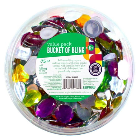 Encased Gems - Bucket of Bling Assorted Acrylic Jewels by Horizon Group USA