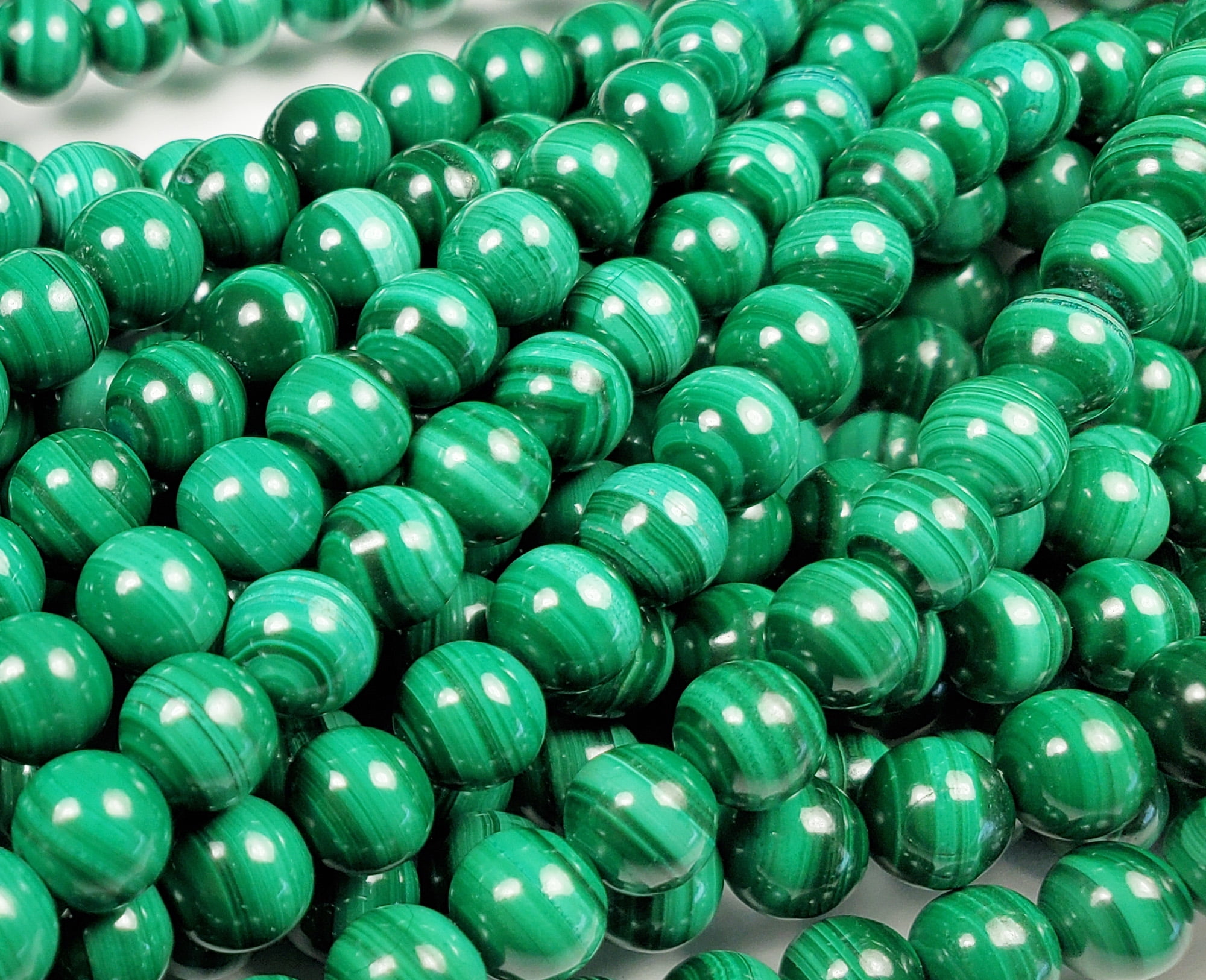 6 - 6 5mm 15.5 Inches High Quality Malachite Round Beads Genuine Gemstone Natural Jewelry Making