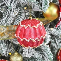 HomeKingdee Glass Christmas Tree Ornaments Vintage Glass Ball Farmhouse Ball Hanging Ornaments Set for Christmas Tree Party Holiday Indoor Decor