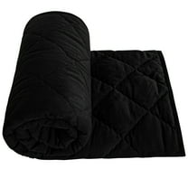 Flxxie Microfiber Ultra Soft Toddler Comforter, Warm Kids Crib Quilted Blanket, Black, 39"x47"