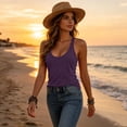 thumbnail image 5 of Juesizh Tank Tops for Women U Neck Sleeveless Basic Shirts Summer Casual Solid Color T Back Cutout Tank Top, S-L, 5 of 9