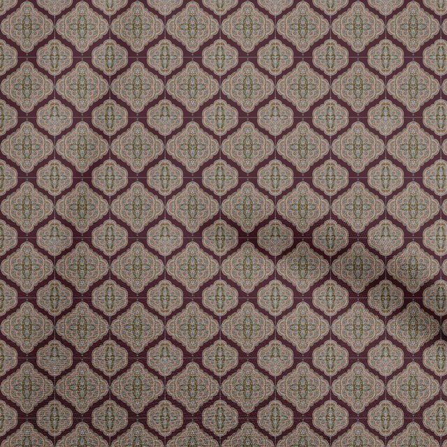 oneOone Tissu en Rayonne Brun Damas pour Robe Tissu Imprimé au Mètre 56 Pouces de Large